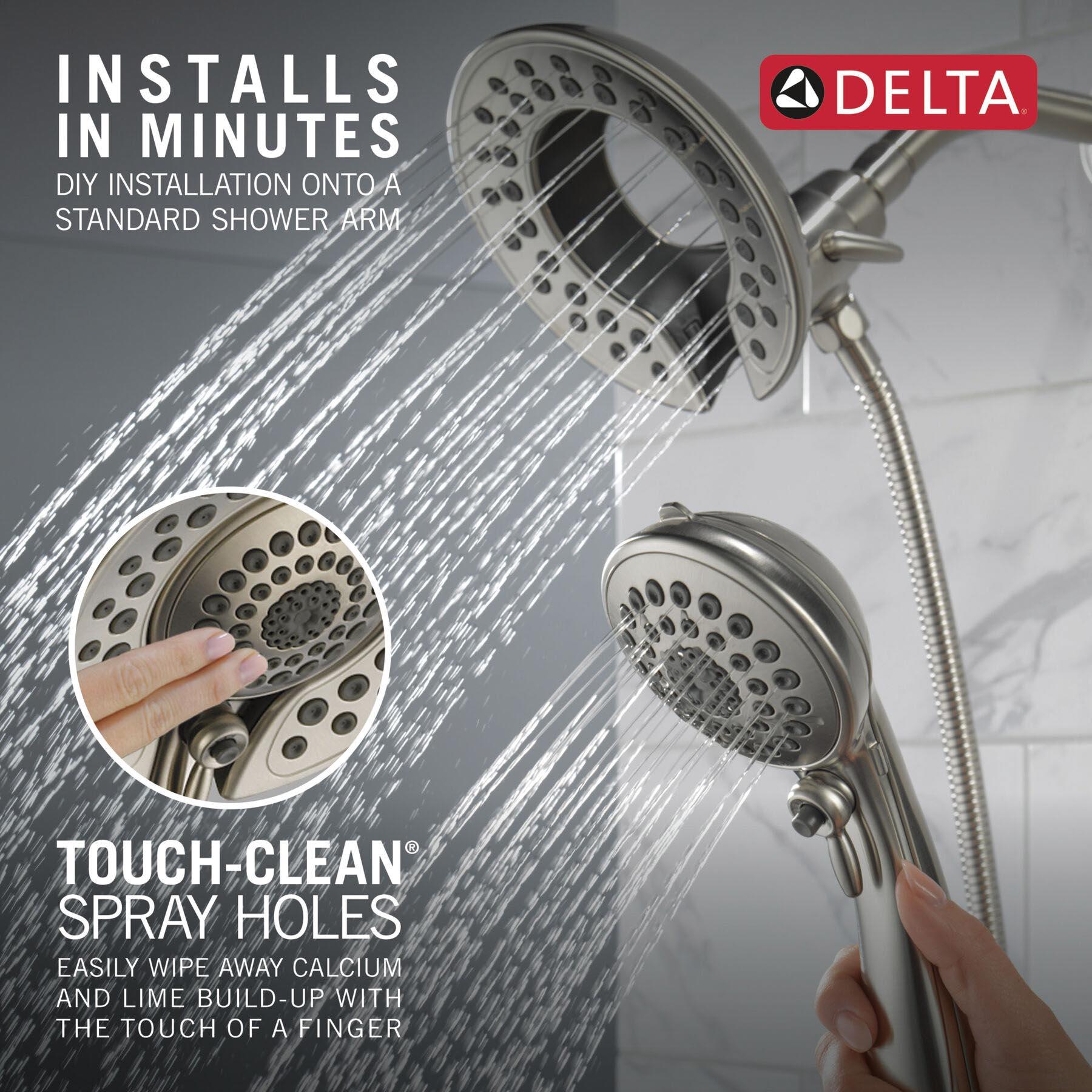 DELTA® In2ition® Universal Showering 58569-SS-PR25-PK 2-In-1 Shower, 2.5 gpm, 5-Spray, 6-13/16 in W Head thumbnail 2