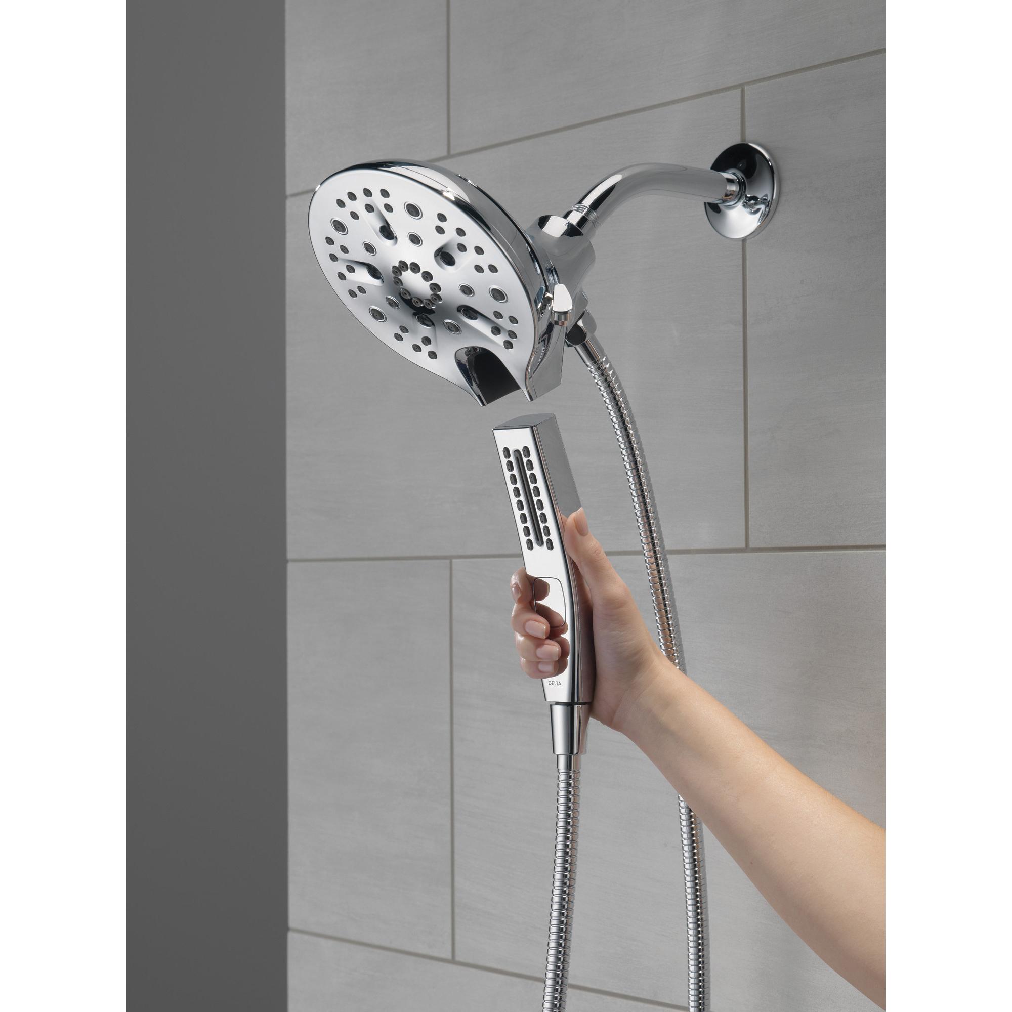DELTA® Universal Showering 58620-25-PK Shower, 6-1/16 in Spray Face, 2.5 gpm, 60 to 82 in L Hose, NPT, Chrome