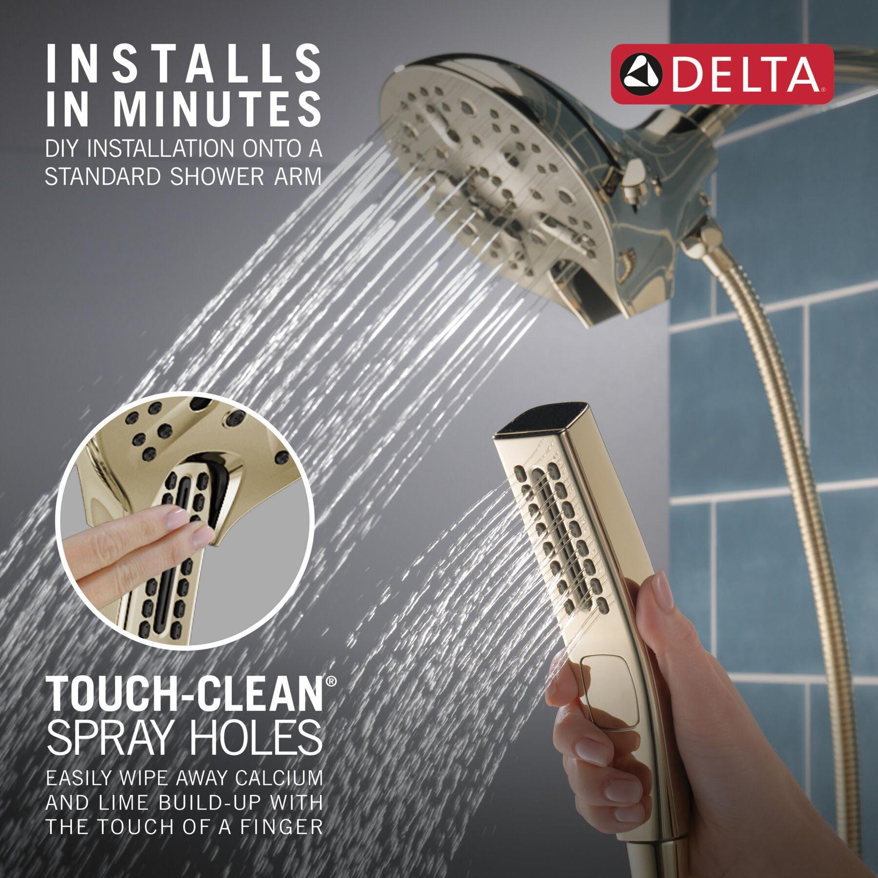 DELTA® H2Okinetic® In2ition® Universal Showering 58620-PN-PR25-PK 2-In-1 Shower, 2.5 gpm, 5-Spray, 6-1/16 in W Head thumbnail 2