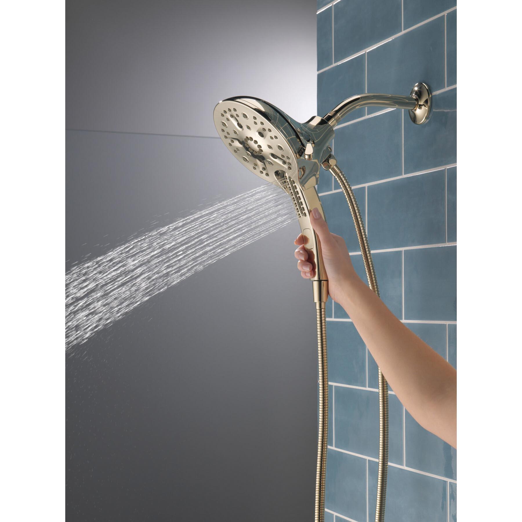 DELTA® H2Okinetic® In2ition® Universal Showering 58620-PN-PR25-PK 2-In-1 Shower, 2.5 gpm, 5-Spray, 6-1/16 in W Head