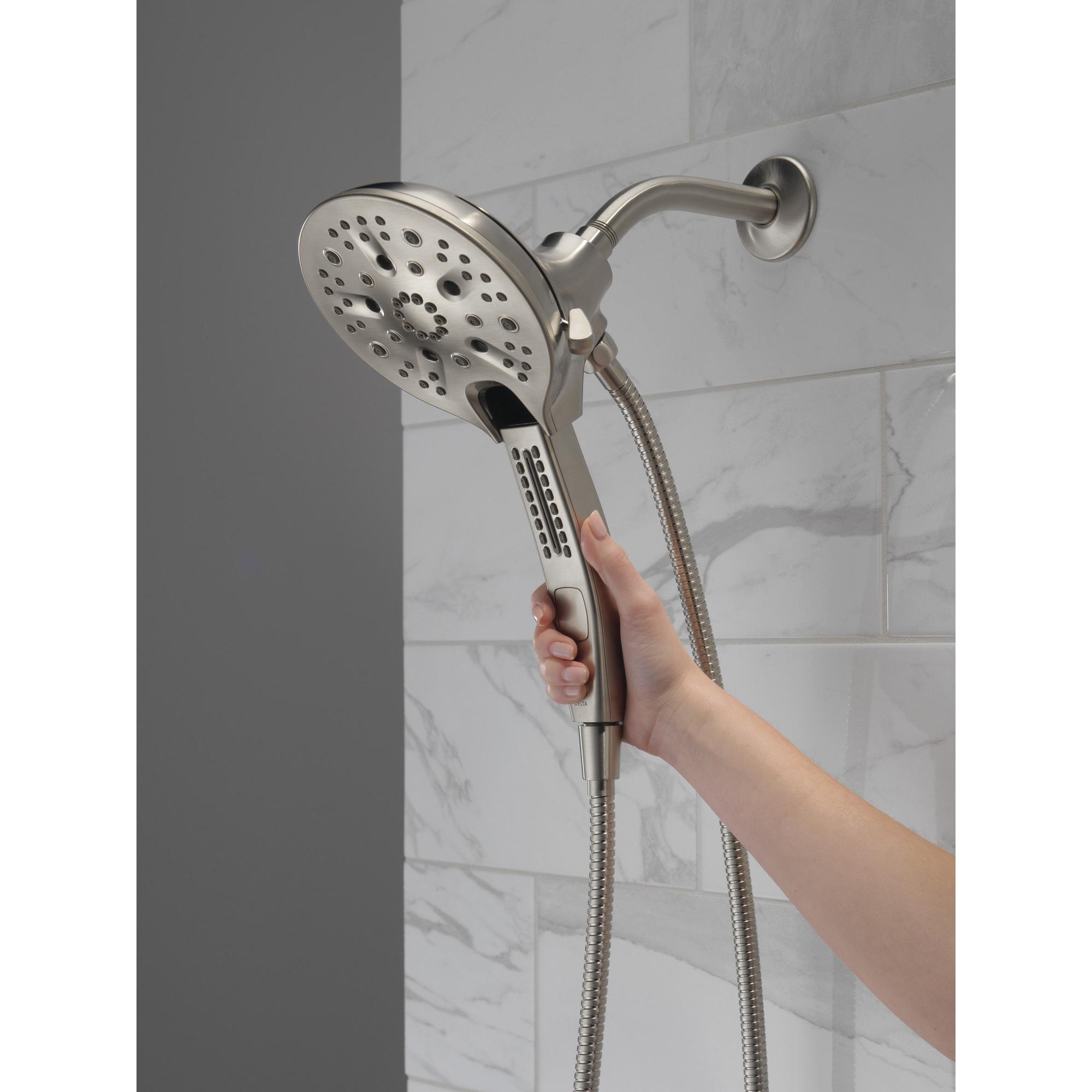 DELTA® Universal Showering 58620-SS25-PK Shower, 6-1/16 in Spray Face, 2.5 gpm, 60 to 82 in L Hose, NPT, Stainless