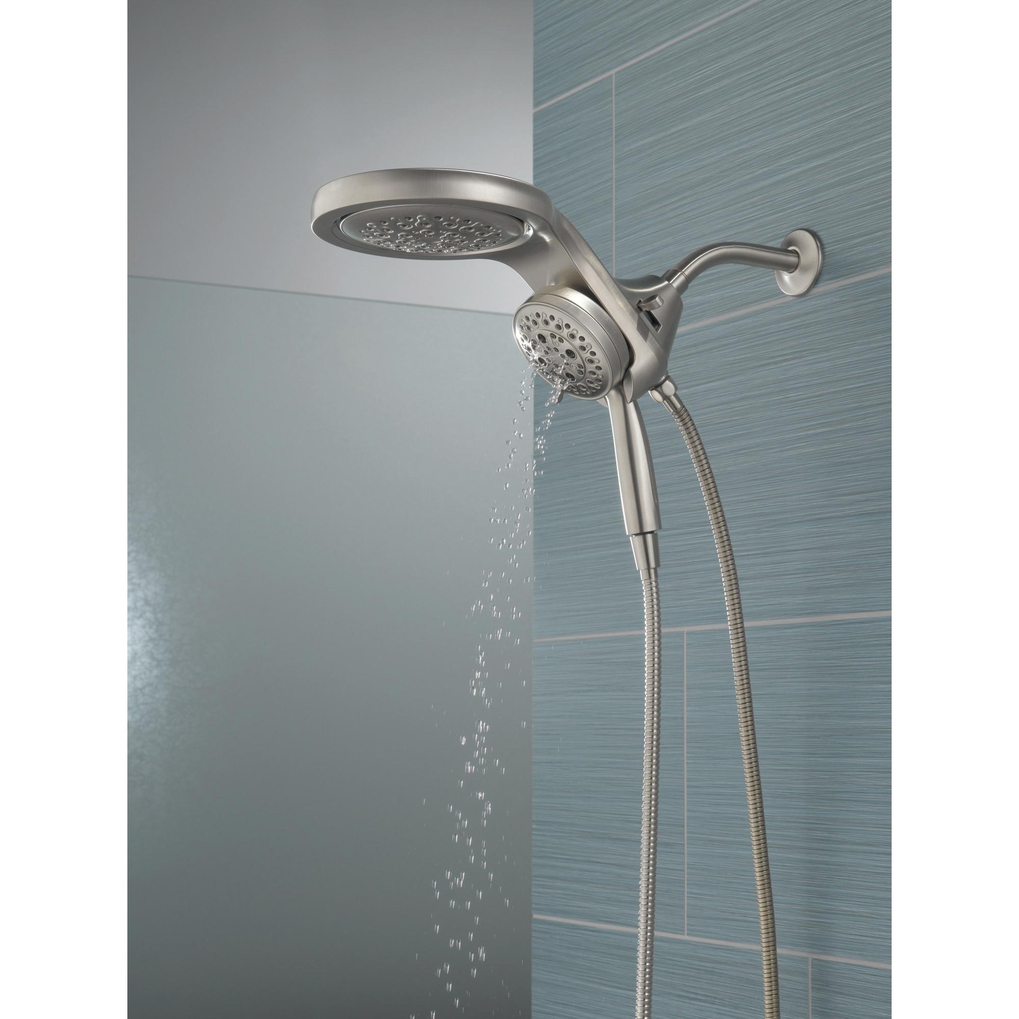 DELTA® Universal Showering 58680-SS25 Shower, 4-1/8 in Spray Face, 2.5 gpm, 60 to 82 in L Hose, Stainless