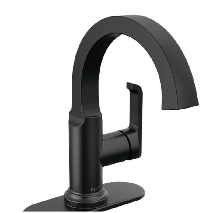DELTA® Tetra® 588SH-BL-DST Bathroom Faucet, 1-Handle, Deck, Single-Handle, Pop-Up, Matte Black thumbnail 3