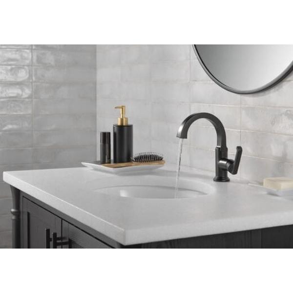 DELTA® Tetra® 588SH-BL-DST Bathroom Faucet, 1-Handle, Deck, Single-Handle, Pop-Up, Matte Black