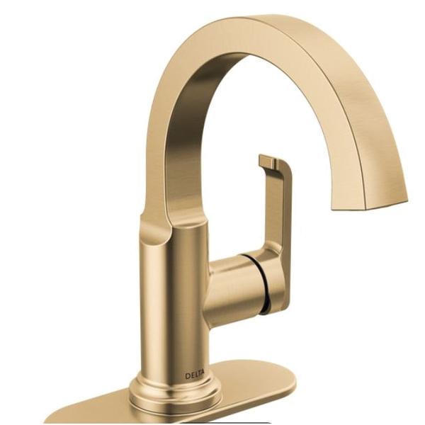DELTA® Tetra® 588SH-CZ-PR-DST Bathroom Faucet, 1-Handle, Deck, Single-Handle, Pop-Up, Lumicoat® Champagne Bronze thumbnail 3