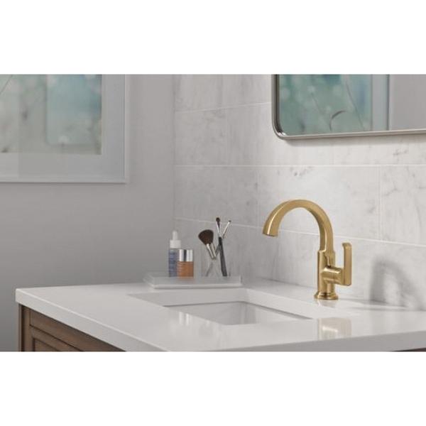 DELTA® Tetra® 588SH-CZ-PR-DST Bathroom Faucet, 1-Handle, Deck, Single-Handle, Pop-Up, Lumicoat® Champagne Bronze thumbnail 4