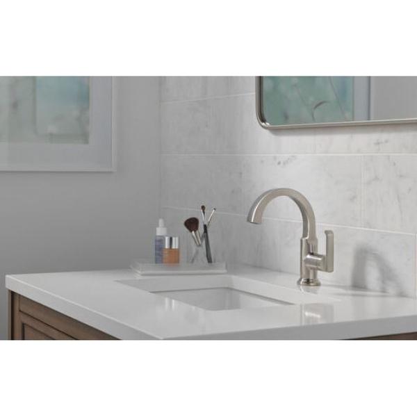 DELTA® Tetra® 588SH-SS-PR-DST Bathroom Faucet, 1-Handle, Deck, Single-Handle, Pop-Up, Lumicoat® Stainless thumbnail 4