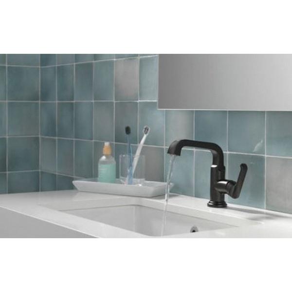 DELTA® Tetra® 589SH-BL-DST Bathroom Faucet, 1-Handle, Deck, Single-Handle, Pop-Up, Matte Black