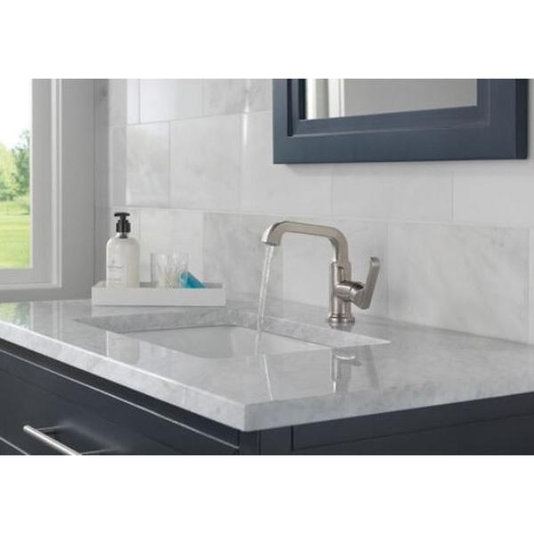 DELTA® Tetra® 589SH-SS-PR-DST Bathroom Faucet, 1-Handle, Deck, Single-Handle, Pop-Up, Lumicoat® Stainless thumbnail 2
