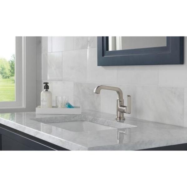 DELTA® Tetra® 589SH-SS-PR-DST Bathroom Faucet, 1-Handle, Deck, Single-Handle, Pop-Up, Lumicoat® Stainless thumbnail 4