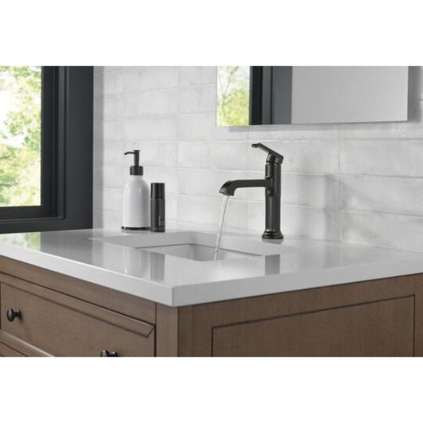 DELTA® Tetra® 589-BL-DST Bathroom Faucet, 1-Handle, Deck, Single-Handle, Pop-Up, Matte Black