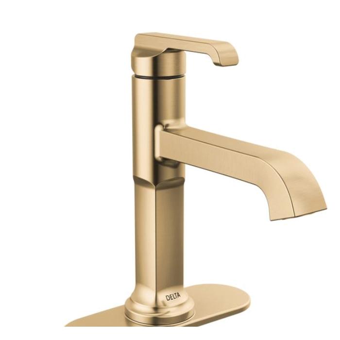 DELTA® Tetra® 589-CZ-PR-DST Bathroom Faucet, 1-Handle, Deck, Single-Handle, Pop-Up, Lumicoat® Champagne Bronze