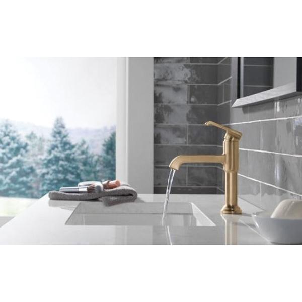 DELTA® Tetra® 589-CZ-PR-DST Bathroom Faucet, 1-Handle, Deck, Single-Handle, Pop-Up, Lumicoat® Champagne Bronze thumbnail 2