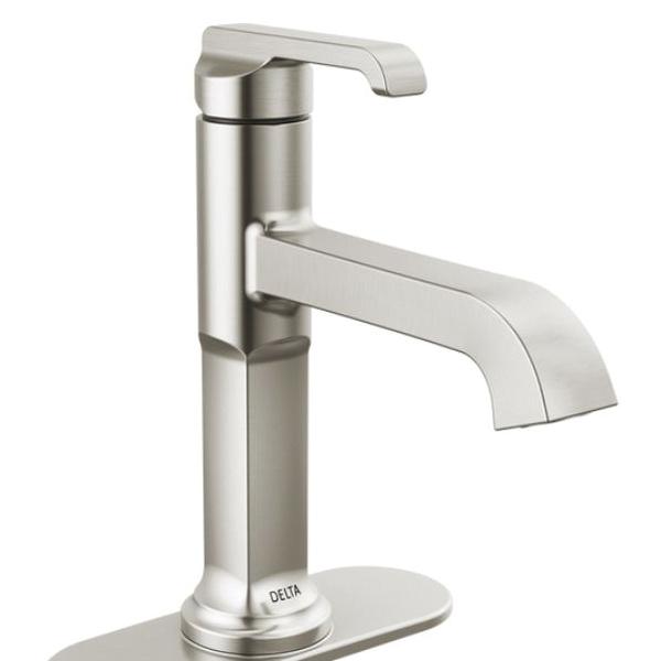 DELTA® Tetra® 589-SS-PR-DST Bathroom Faucet, 1-Handle, Deck, Single-Handle, Pop-Up, Lumicoat® Stainless thumbnail 3