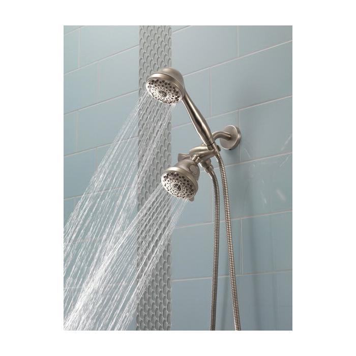 DELTA® 59426-SS-PK Premium Hand Shower Head, 1.75 gpm, 7 -Spray, Wall Mounting, 3-13/16 in Dia Head, Stainless Steel