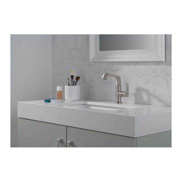 DELTA® Tetra® 689-SS-PR-DST Bathroom Faucet, 1-Handle, Deck, Vessel, Lumicoat® Stainless