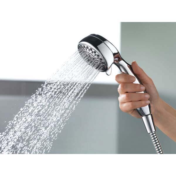 DELTA® Universal Showering 75701C Handshower, 3-3/8 in Spray Face, 1.75 gpm, 60 in L Hose, IPS, Chrome thumbnail 4