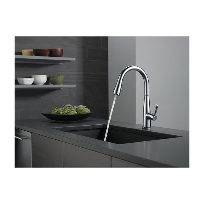 DELTA® Essa® 9113T-AR-DST Kitchen Faucet, Deck, Pull-Down, Arctic Stainless thumbnail 2