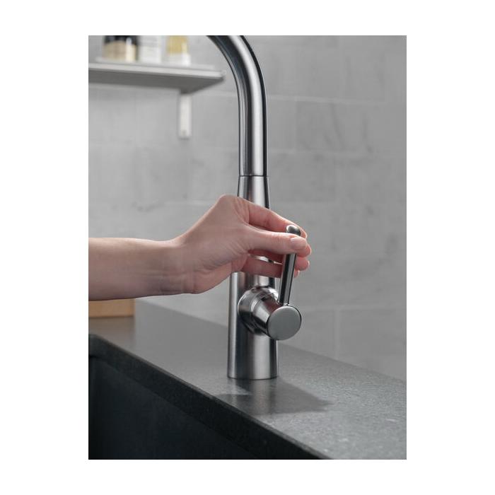 DELTA® Essa® 9113-AR-DST Kitchen Faucet, Deck, Pull-Down, Arctic Stainless thumbnail 2