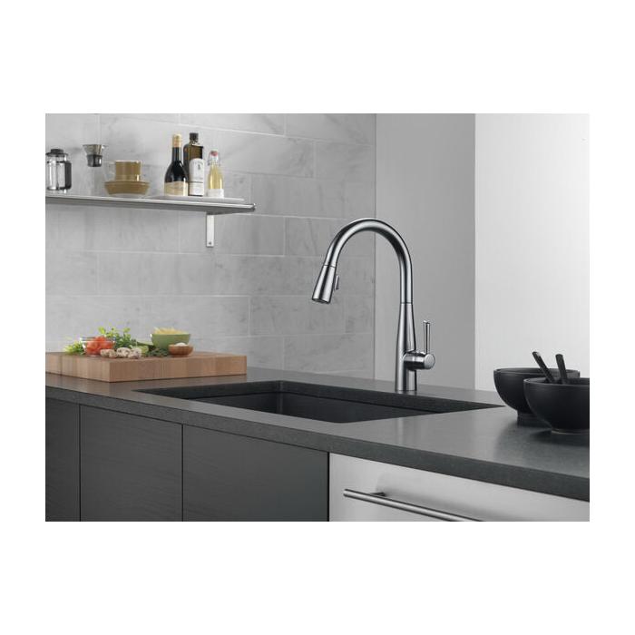 DELTA® Essa® 9113-AR-DST Kitchen Faucet, Deck, Pull-Down, Arctic Stainless thumbnail 3