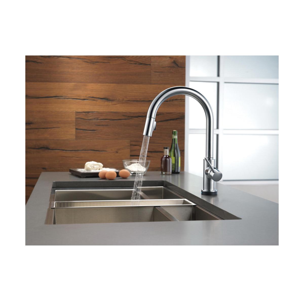 DELTA® Trinsic® 9159T-AR-DST Kitchen Faucet, Deck, Pull-Down, Stainless Steel