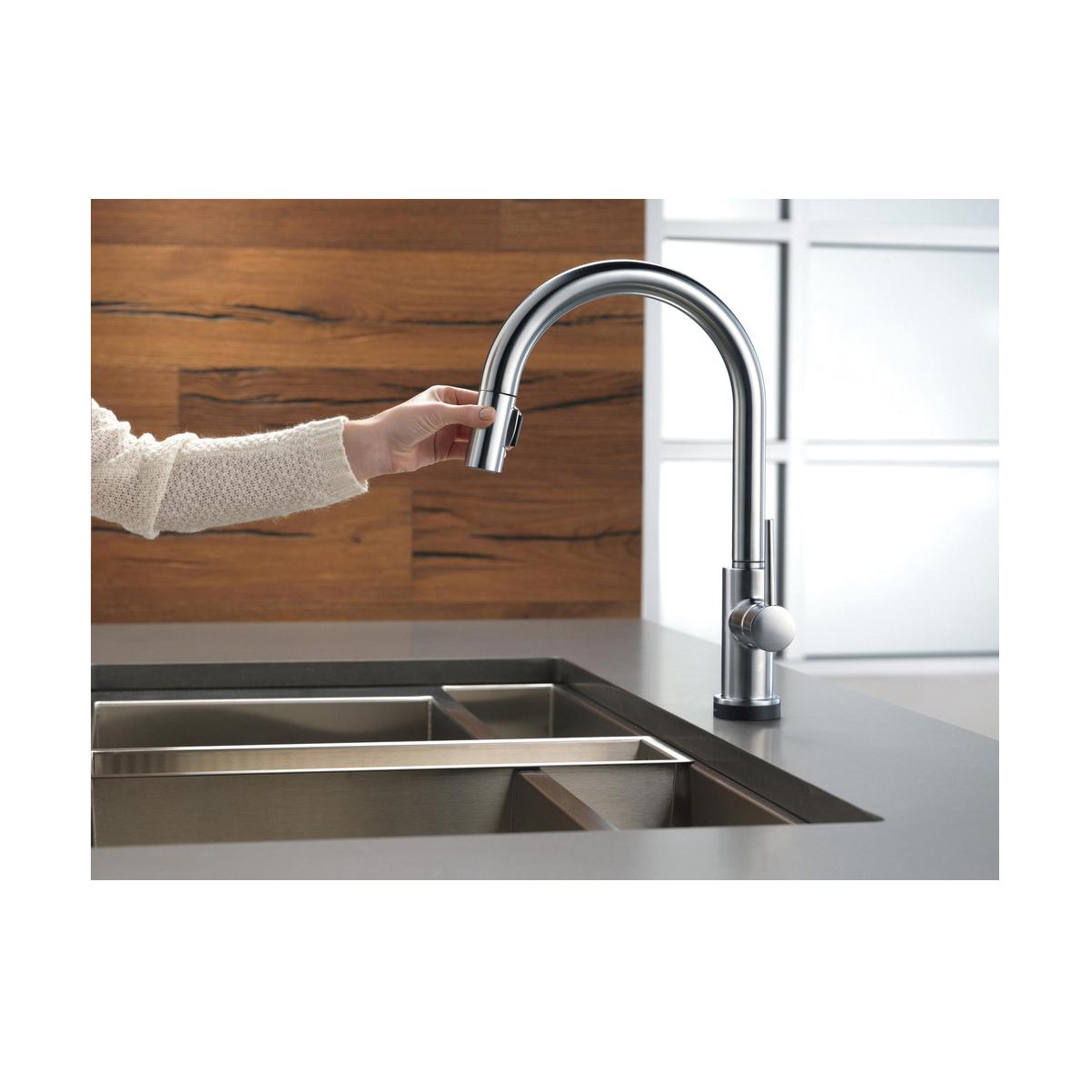 DELTA® Trinsic® 9159T-AR-DST Kitchen Faucet, Deck, Pull-Down, Stainless Steel thumbnail 2