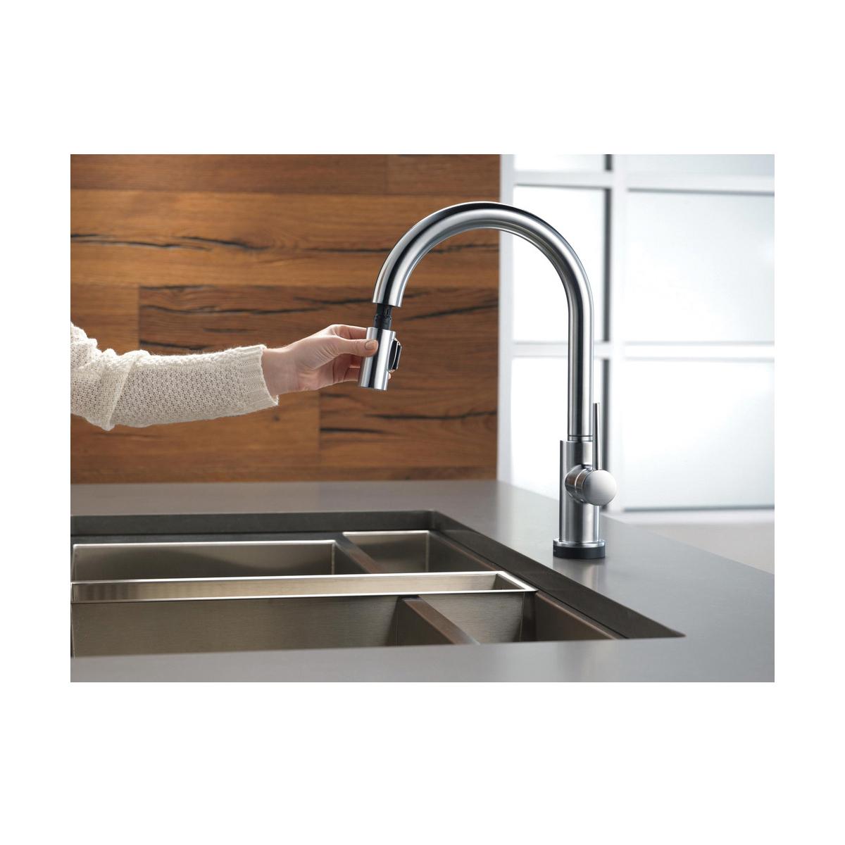 DELTA® Trinsic® 9159T-AR-DST Kitchen Faucet, Deck, Pull-Down, Stainless Steel thumbnail 3