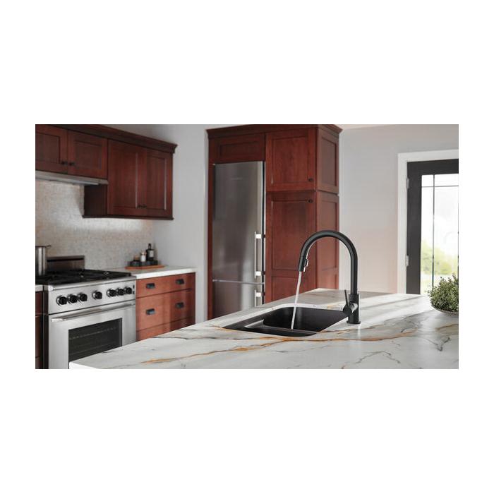 DELTA® Trinsic® 9159-BL-DST Kitchen Faucet, Deck, Pull-Down, Matte Black thumbnail 4