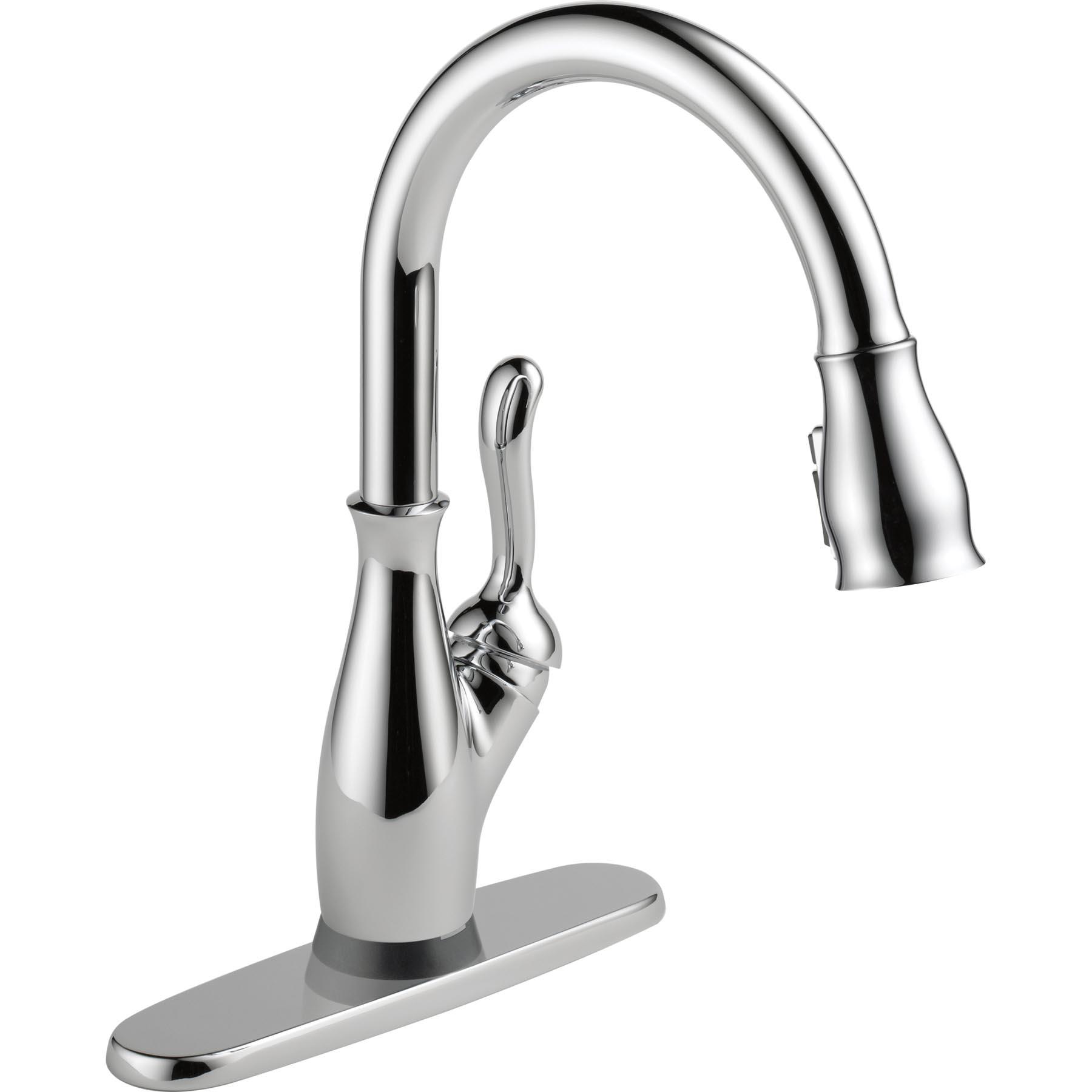 DELTA® Leland®, VoiceIQ® 9178TV-DST Kitchen Faucet With Touch2O® Technology, Deck, Chrome thumbnail 3
