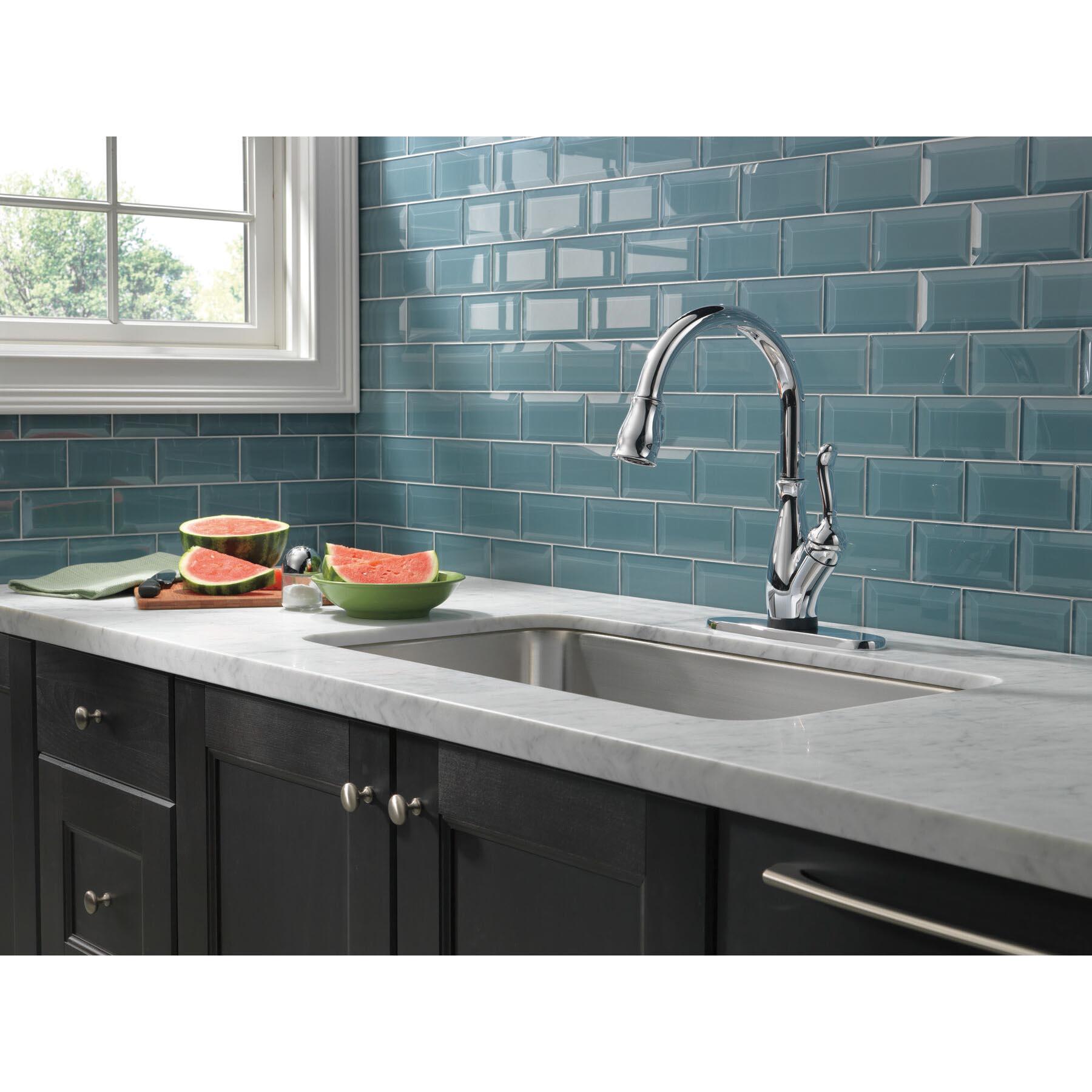 DELTA® Leland®, VoiceIQ® 9178TV-DST Kitchen Faucet With Touch2O® Technology, Deck, Chrome thumbnail 4