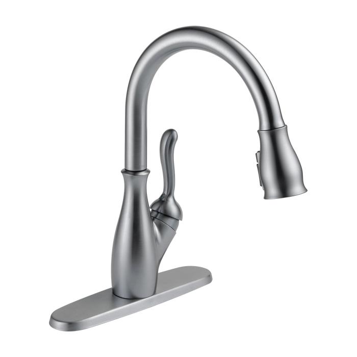DELTA® Leland® 9178-AR-DST Kitchen Faucet, Deck, Pull-Down, Arctic Stainless thumbnail 2
