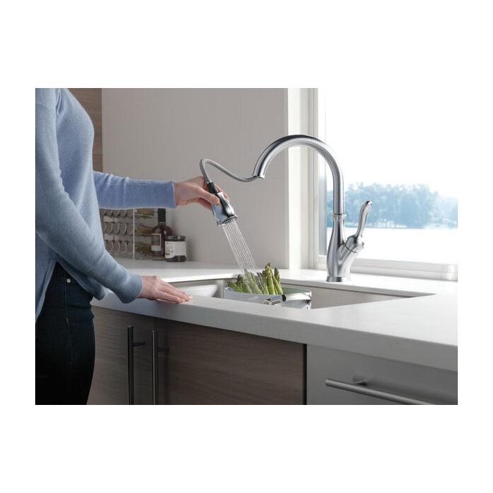 DELTA® Leland® 9178-AR-DST Kitchen Faucet, Deck, Pull-Down, Arctic Stainless thumbnail 4