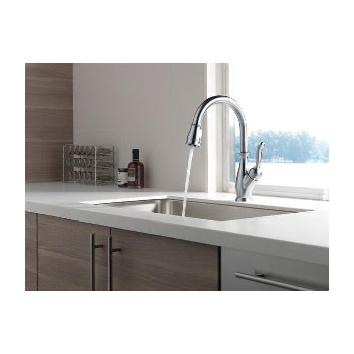 DELTA® Leland® 9178-AR-DST Kitchen Faucet, Deck, Pull-Down, Arctic Stainless thumbnail 3