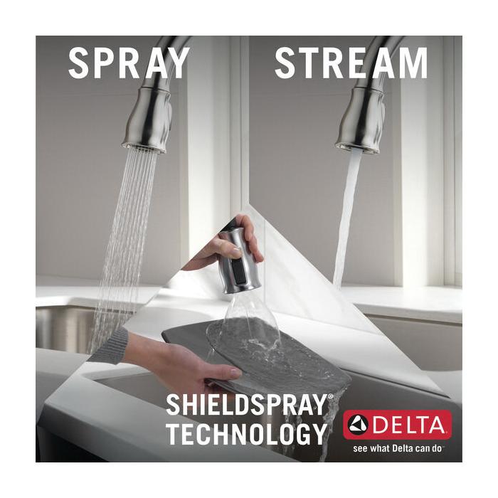 DELTA® Leland® 9178-SP-DST Kitchen Faucet, Deck, Pull-Down, SpotShield® Stainless thumbnail 3
