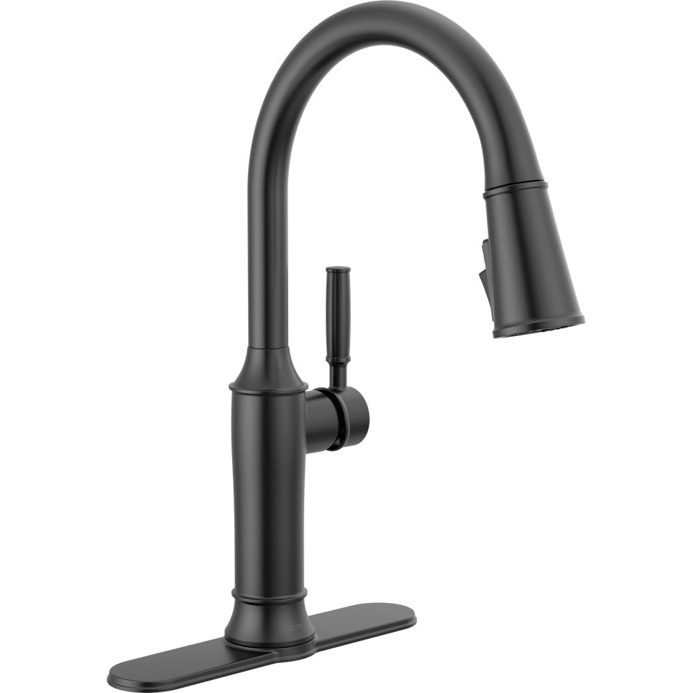 DELTA® Renaldi™ 9184-BL-DST Kitchen Faucet, Pull-Down, Matte Black thumbnail 4