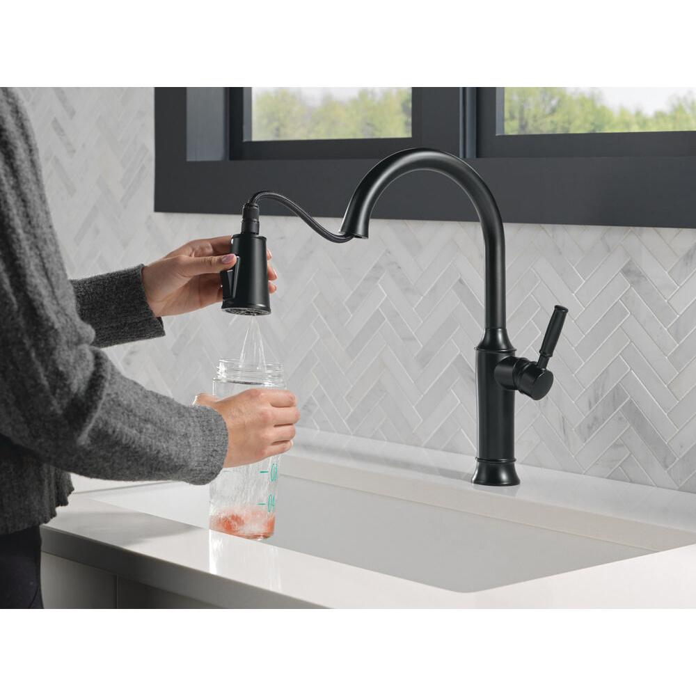 DELTA® Renaldi™ 9184-BL-DST Kitchen Faucet, Pull-Down, Matte Black thumbnail 2