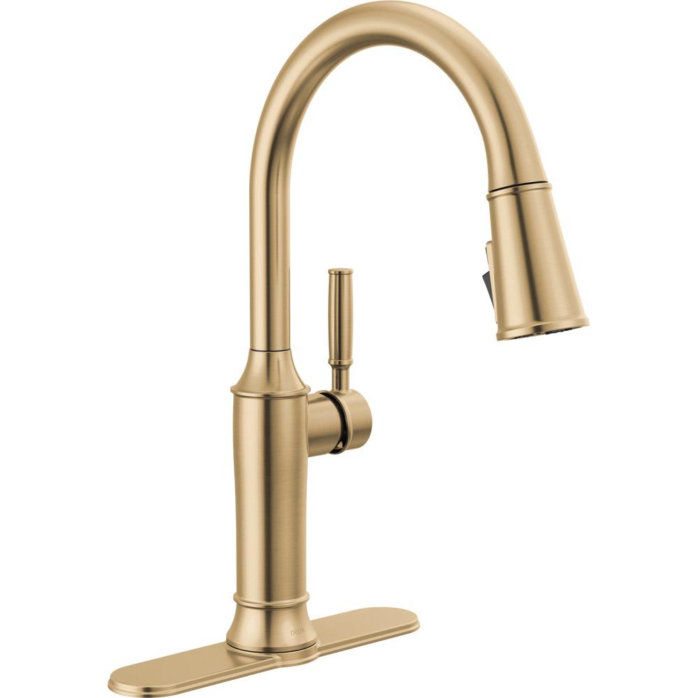 DELTA® Renaldi™ 9184-CZ-PR-DST Kitchen Faucet, Pull-Down, Lumicoat® Champagne Bronze