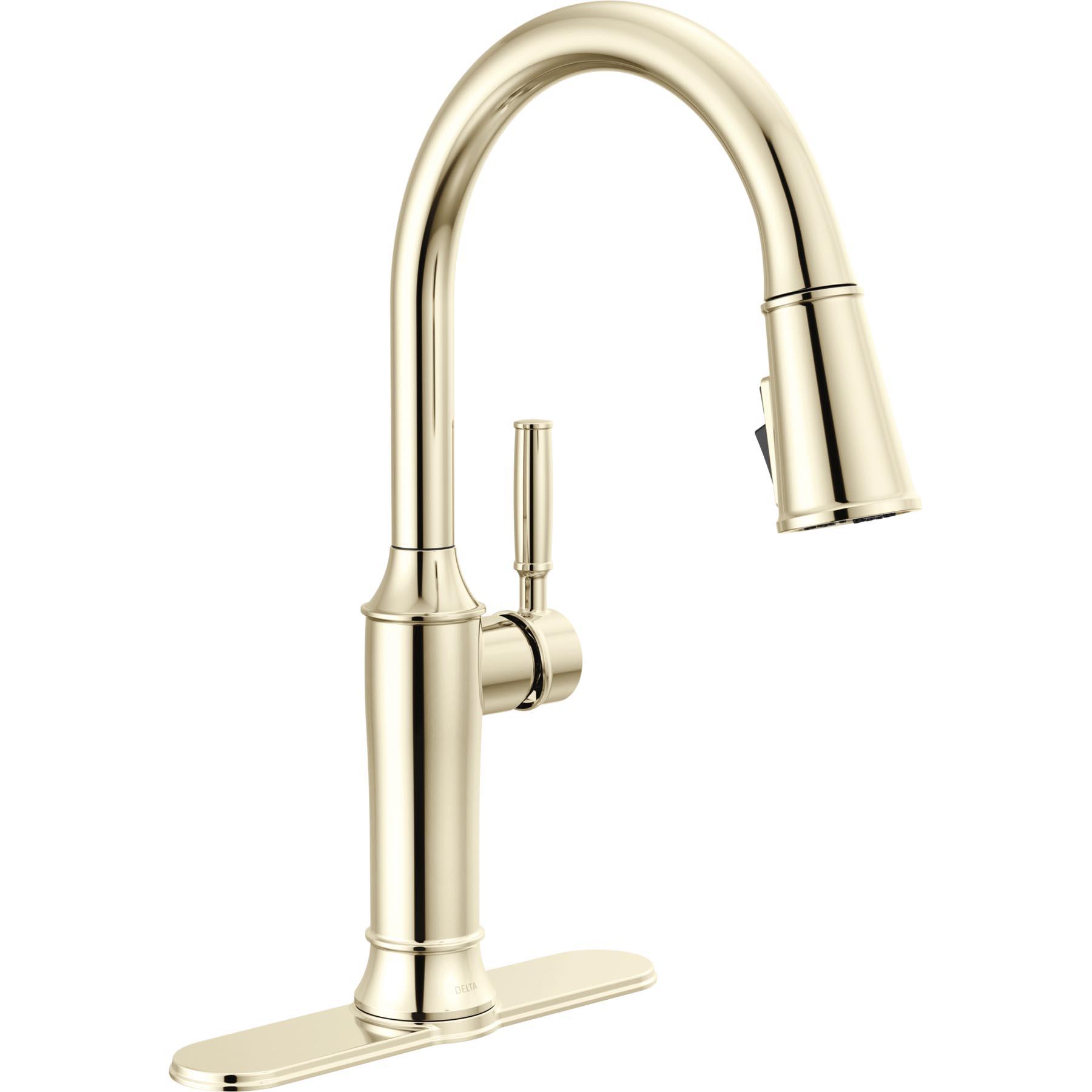 DELTA® Renaldi™ 9184-PN-PR-DST Kitchen Faucet, Deck, Lumicoat Polished Nickel thumbnail 2