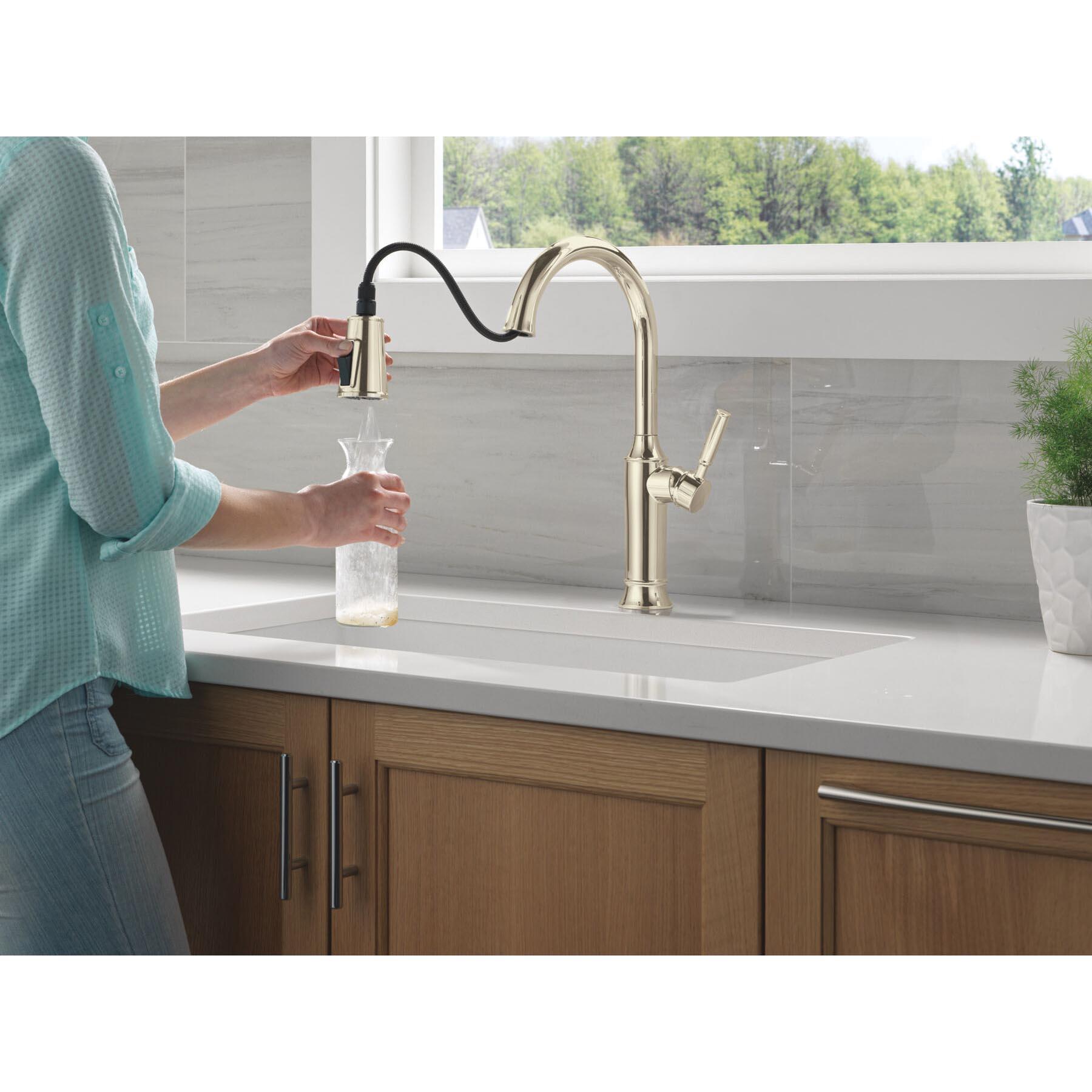 DELTA® Renaldi™ 9184-PN-PR-DST Kitchen Faucet, Deck, Lumicoat Polished Nickel thumbnail 3