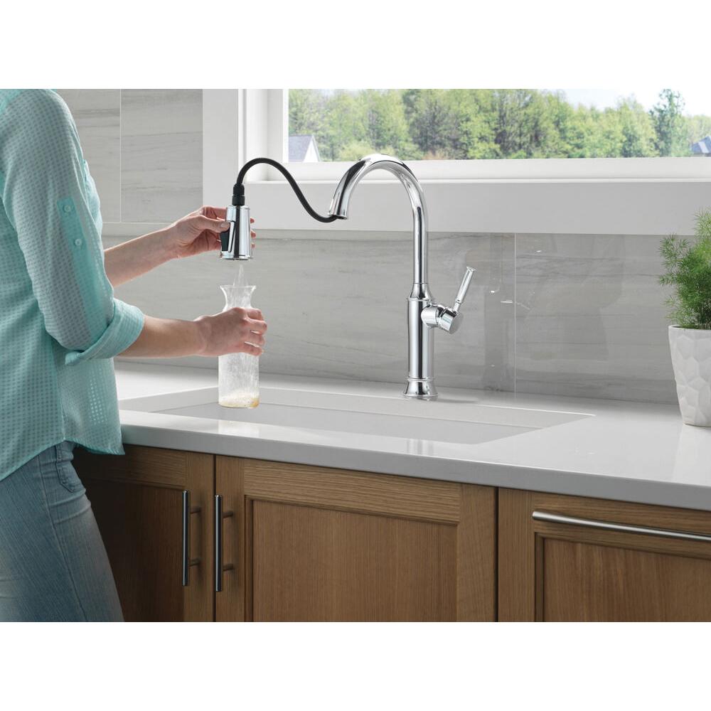 DELTA® Renaldi™ 9184-PR-DST Kitchen Faucet, Pull-Down, Lumicoat® Chrome thumbnail 4