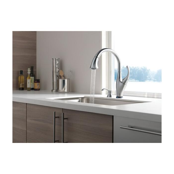 DELTA® Addison™ 9192T-AR-DST Kitchen Faucet, Deck, Pull-Down, Arctic Stainless