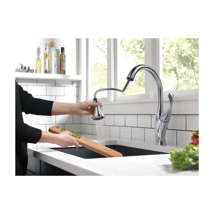 DELTA® Addison™ 9192-AR-DST Kitchen Faucet, Deck, Pull-Down, Arctic Stainless
