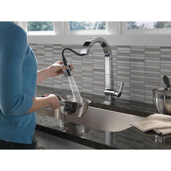 DELTA® Pivotal® 9193-DST Kitchen Faucet, Deck, Pull-Down, Chrome thumbnail 3