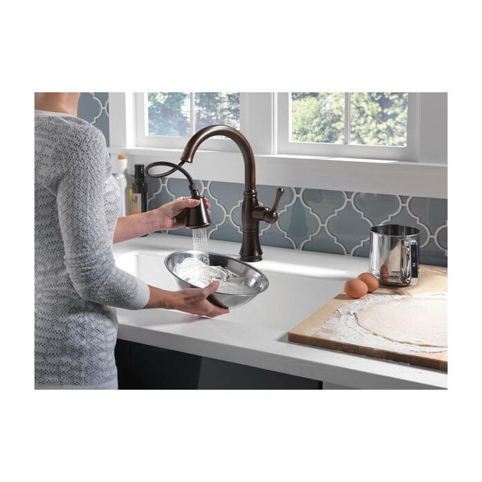 DELTA® Cassidy® 9197T-RB-DST Kitchen Faucet, Deck, Pull-Down, Venetian Bronze® thumbnail 4