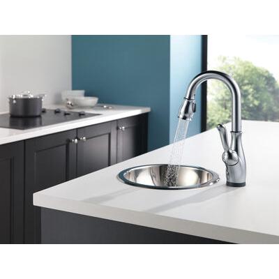 DELTA® Leland® 9678T-AR-DST Bar/Prep Faucet, Deck, Pull-Down, Arctic Stainless thumbnail 2