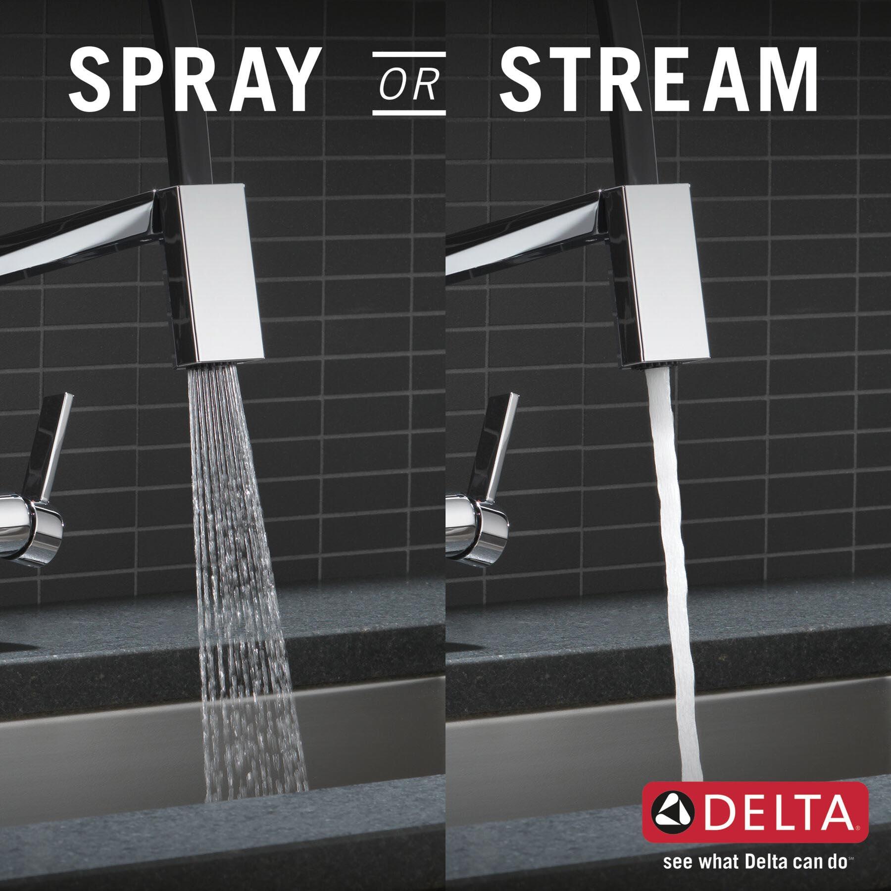 DELTA® Pivotal® 9693-DST Kitchen Faucet, Deck, Chrome thumbnail 3