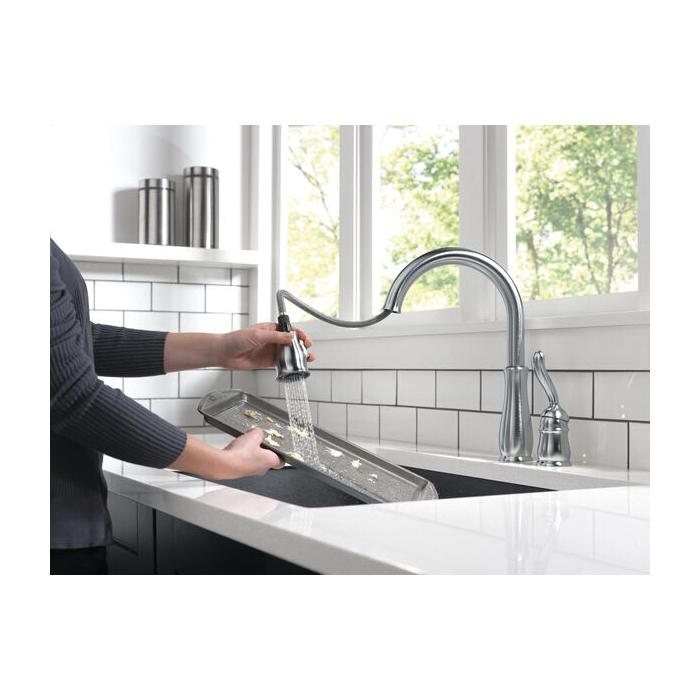 DELTA® Leland® 978-AR-DST Kitchen Faucet, Deck, Pull-Down, Arctic Stainless thumbnail 2