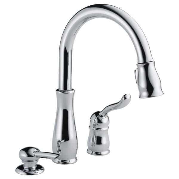 DELTA® Leland® 978-SD-DST Kitchen Faucet, Touch, Deck, Pull-Down, Chrome
