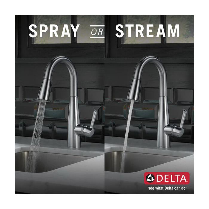 DELTA® Essa® 9913-AR-DST Bar and Prep Faucet, Deck, Pull-Down, Arctic Stainless thumbnail 2