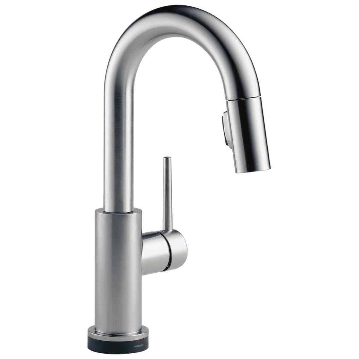 DELTA® Trinsic® 9959T-AR-DST Bar/Prep Faucet, Touch, Deck, Pull-Down, Arctic Stainless
